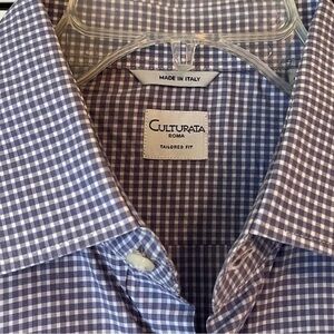 Culturata Italian checked long sleeve dress shirt